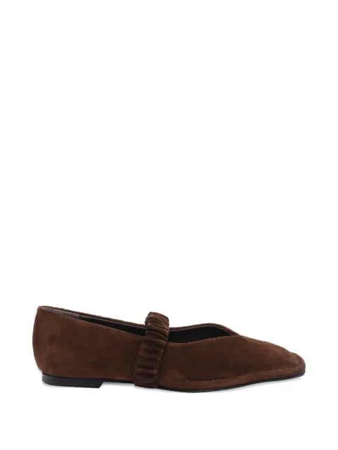 ALOHAS square-toe ruched ballet flats Brown S101176