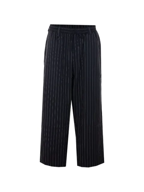 Y-3 striped-pattern elasticised trousers Black KR0179