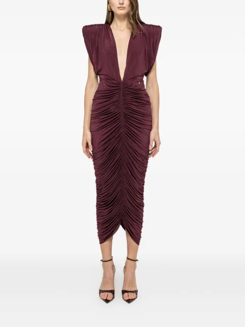 NISSA ruched midi dress Purple RS16723