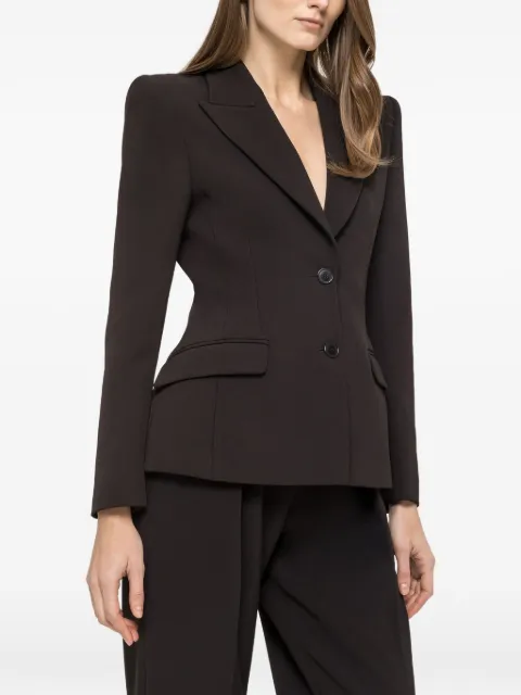 NISSA single-breasted crepe blazer Black S15567BLACK