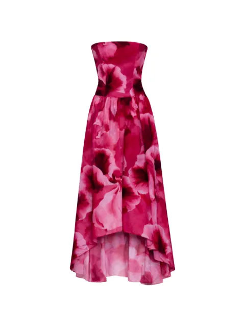 AZEEZA Nayara floral-print strapless midi dress Pink NAYARAMIDICDCWATERCOLORFLORAL