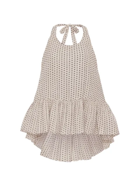 AZEEZA Winston polka-dot ruffled tank top Neutrals WINSTONTOP