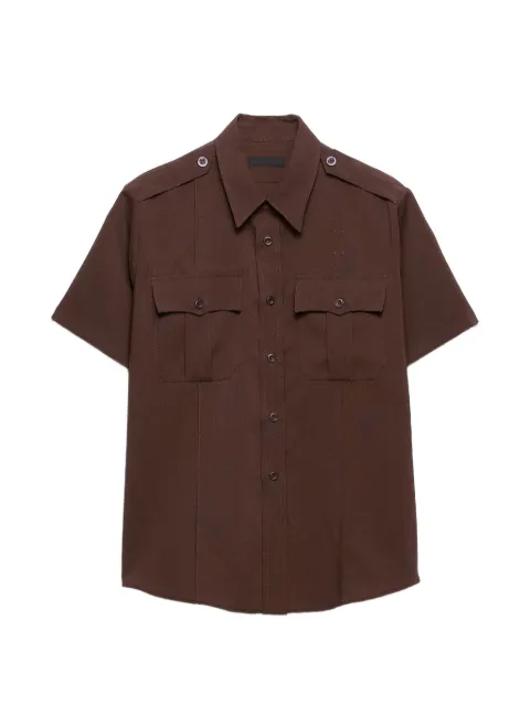 Prada patch-pocket short-sleeve shirt Brown UCS541SOOO18T3