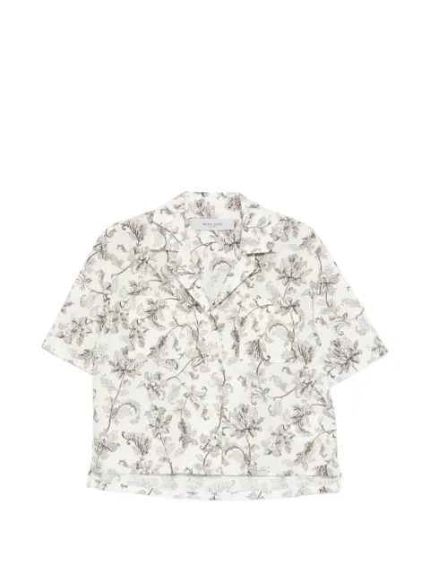 Golden Goose boxy cotton shirt with black and white floral print Neutrals GWP02601P002332