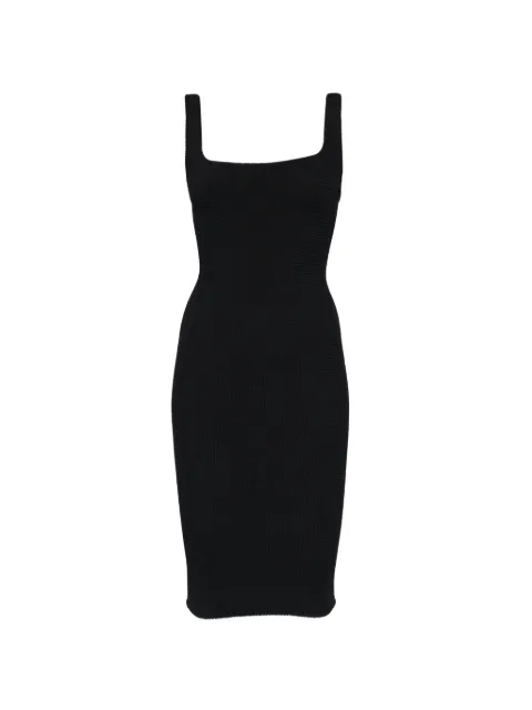 Hunza G square-neck midi dress Black DTANKCR