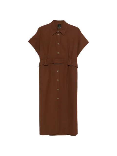 PINKO belted buttoned midi shirt dress Brown 106309A2ER