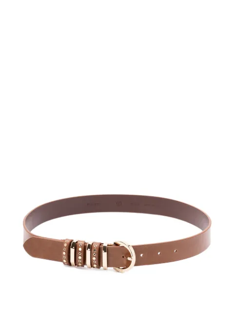 PINKO shiny leather belt with metal loops, 3 cm Neutrals 106426A2QK