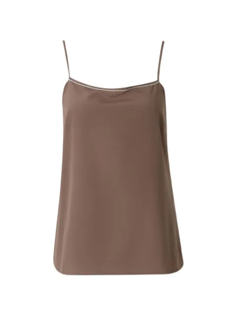 Peserico beaded-trim top Brown A08921D07325
