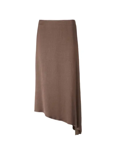 Peserico asymmetric-hem midi skirt Brown A0505801943RASOFLUIDOMARTELLATOINMISTOVISCOSA