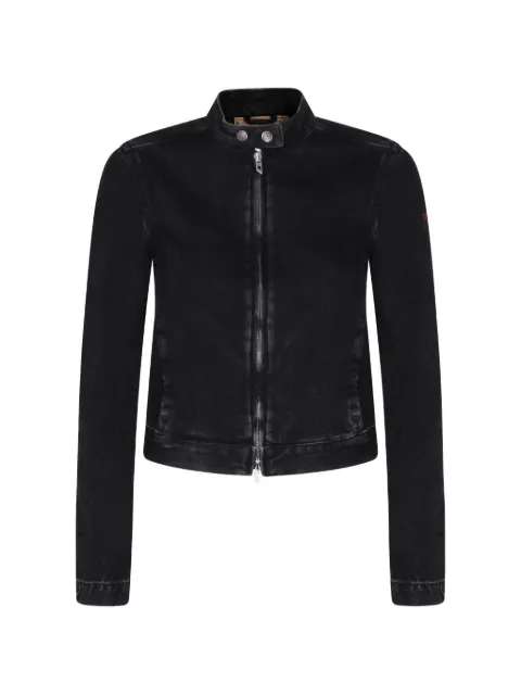 Diesel moto jacket in denim in clean-wash denim Black A1343409P09
