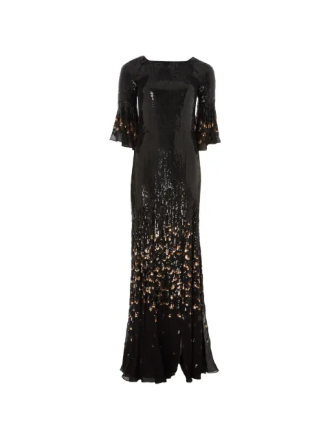 Temperley London Celestial sequin-embellished maxi dress Black 00COHEV52341