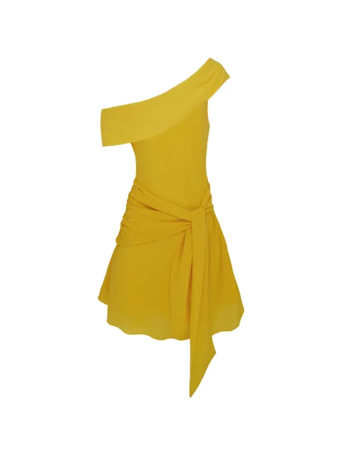 AZEEZA Kavari one-shoulder mini dress Yellow KAVARIMINISATINCANARY