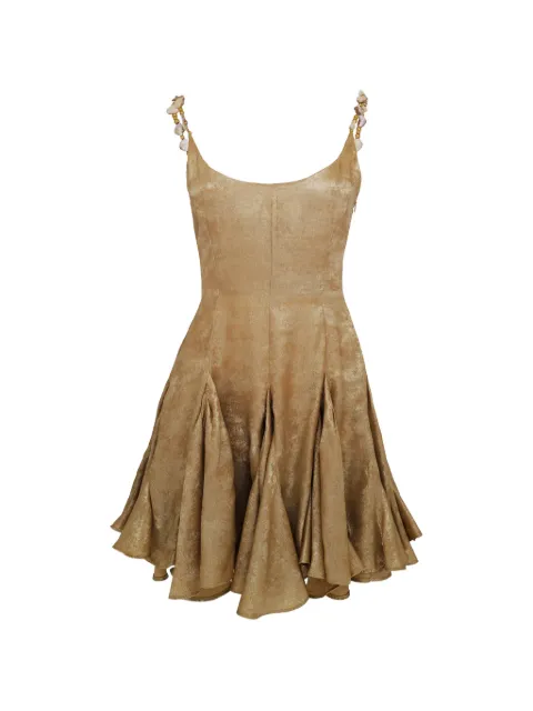 AZEEZA Solenne embellished-strap mini dress Gold SOLENNEMINILAMEGOLD
