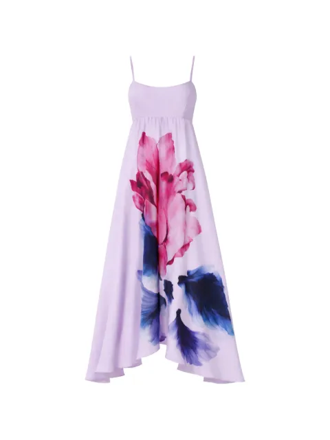 AZEEZA Rachel floral-print midi dress Purple RACHELMIDICDCLILYFLORAL