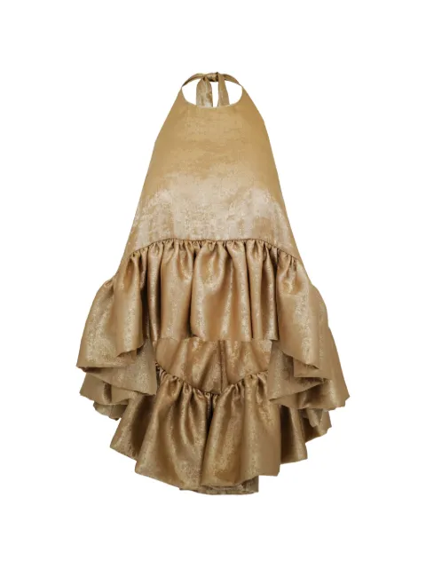 AZEEZA Winston ruffled halterneck top Gold WINSTONTOPLAMEGOLD