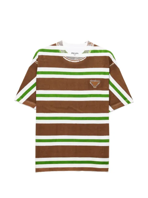 Prada printed cotton T-shirt Brown UJN988SOOO19ES