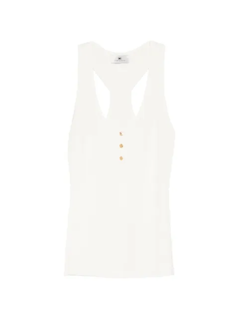 Elisabetta Franchi micro-braided knit top Neutrals TK75B61E2