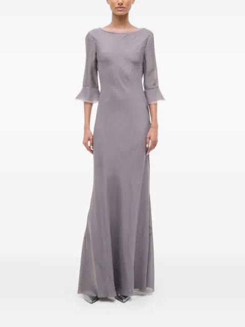 STAUD Marais three-quarter-sleeve maxi dress Grey R26R2292FF