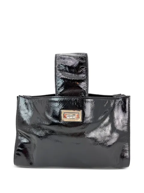 CHANEL Pre-Owned Mademoiselle patent-leather shulder bag Black 51186070225207