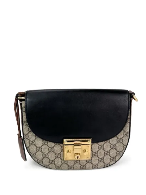 Gucci Pre-Owned GG Supreme padlock shoulder bag Neutrals 50836280279351