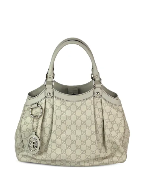 Gucci Pre-Owned medium Sukey Guccissima leather tote bag White 49391405728055