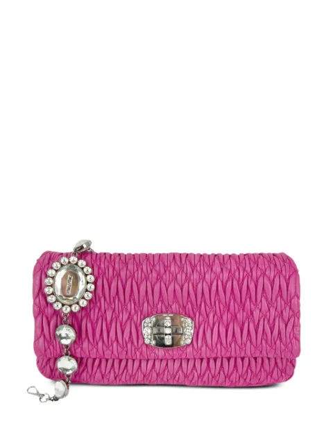 Miu Miu Pre-Owned crystal shoulder clutch bag Pink 50939848065335
