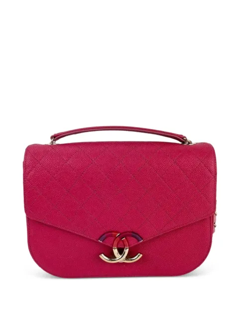 CHANEL Pre-Owned 2017-2018 medium Paris-Cuba quilted tote bag Pink 50420680982839
