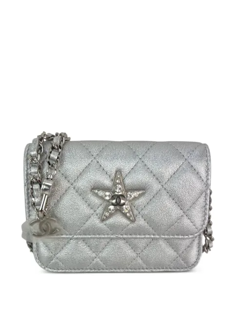 CHANEL Pre-Owned quilted star Flap shoulder bag Silver 50065866457399