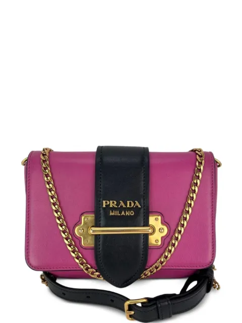 Prada Pre-Owned City Cahier leather chain cross body bag Pink 49781599666487