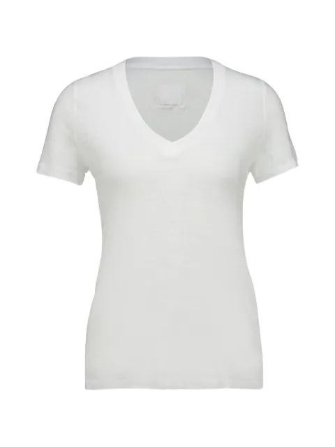 120% Lino short-sleeve V-neck T-shirt White 33ALIW76650B568S00