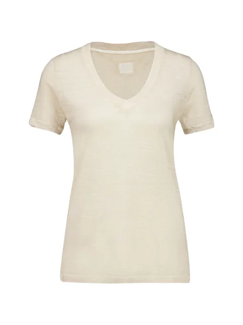 120% Lino V-neck T-shirt Neutrals 33ALIW76650B568S00