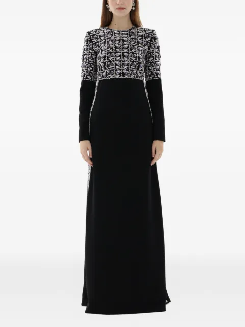 Dina Melwani crystal-embroidered maxi dress Black DM2502455