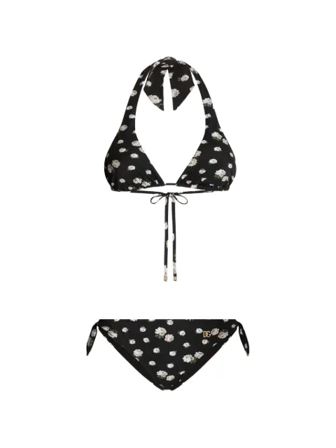 Dolce & Gabbana small rose-print bikini Black O8A54JHSGBB