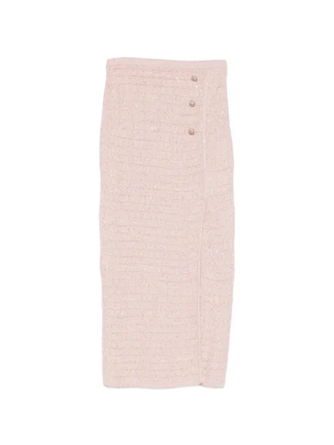 Alessandra Rich button-embellished midi skirt Pink FABX4353K47227674
