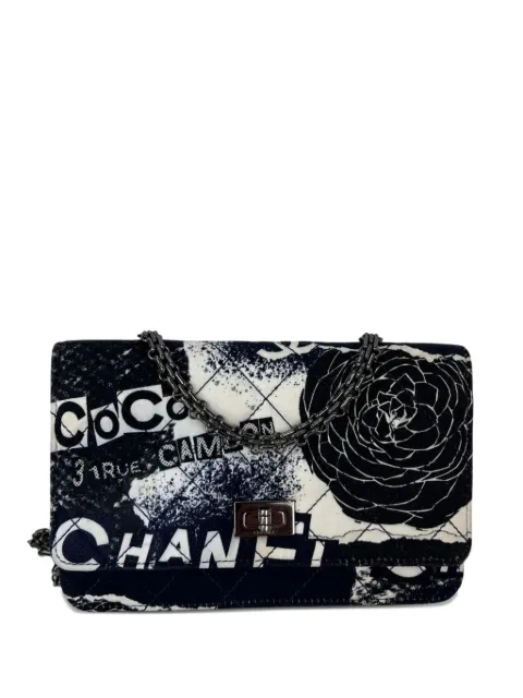 CHANEL Pre-Owned 2019 Reissue quilted printed cross body bag Black 50156333826359