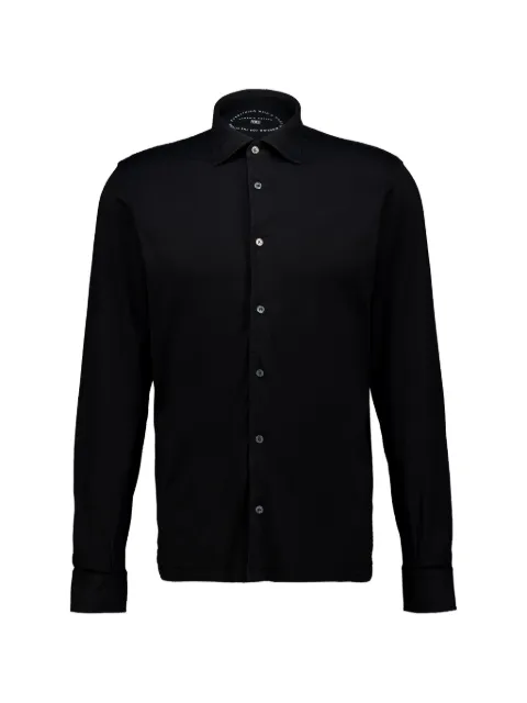 Fedeli knitted long-sleeve shirt Black TUD00109