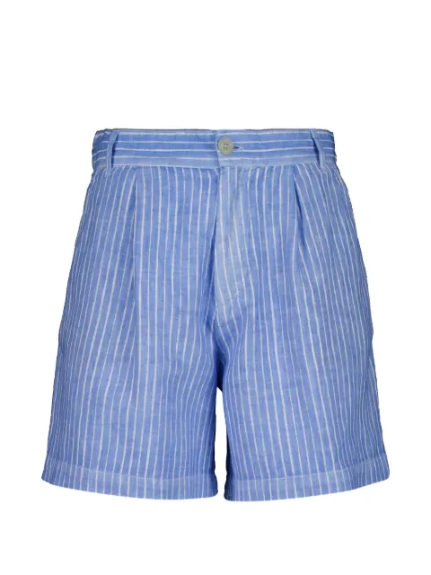 120% Lino stripe-pattern pleated shorts Blue 33ALIW29Q20G471S00