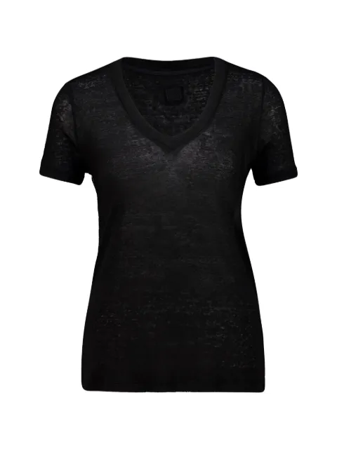 120% Lino V-neck T-shirt Black 33ALIW76650B568S00