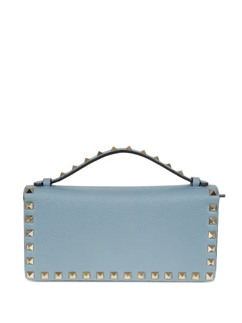 Valentino Garavani Rockstud leather clutch bag Blue WP0AK2VSH