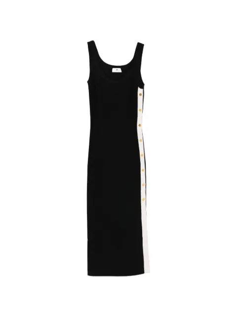 Elisabetta Franchi dress in knit fabric with shiny viscose bands Black AM03S61E2