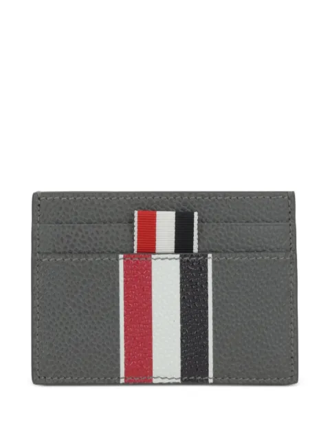 Thom Browne pebble-grain RWB stripe double-sided card holder Grey UAW090A00198