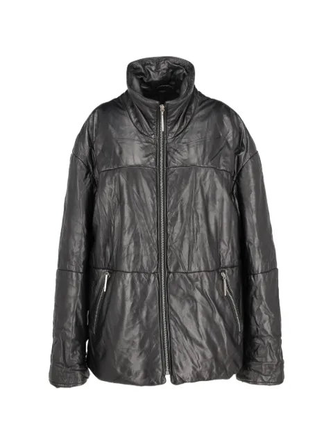 Vintage leather puffer jacket Black W251111819