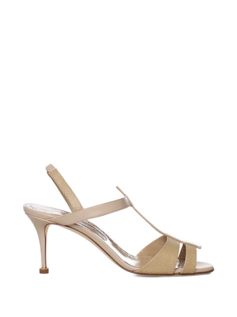Manolo Blahnik T-strap heeled sandals Neutrals 42521369079