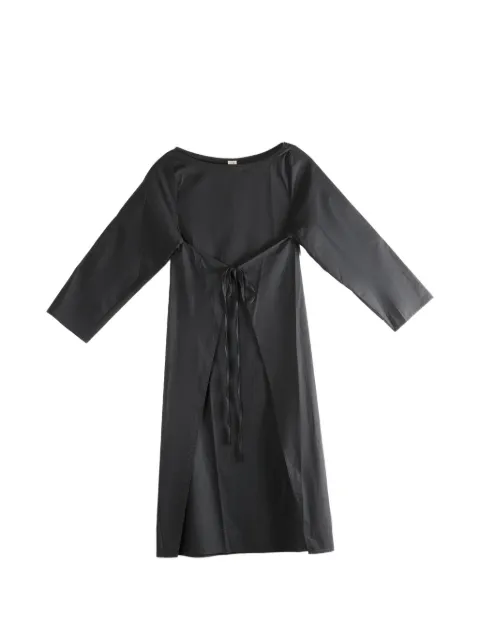 Baserange tie long-sleeve midi dress Black DRDLSPOSP26
