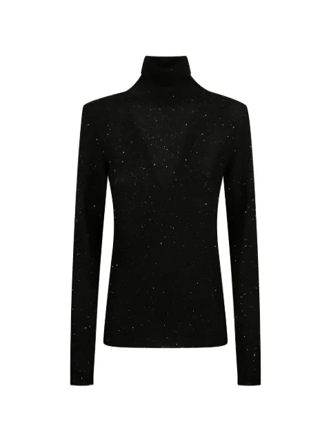 Fabiana Filippi turtle-neck sparkle-effect top Black MAD215F0680000L557