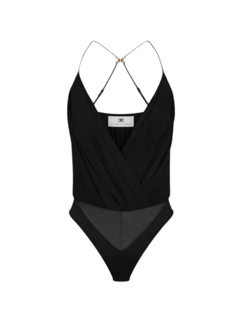 Elisabetta Franchi bodysuit in viscose georgette fabric Black BO01461E2