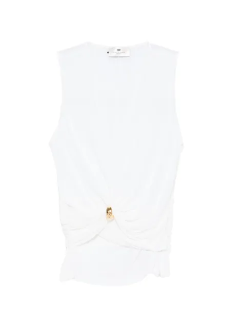 Elisabetta Franchi jersey top with jewel detail White TO03761E2