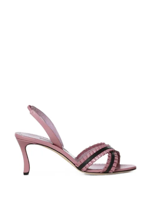 Manolo Blahnik Volusan ruffled slingback sandals Pink 22621476554