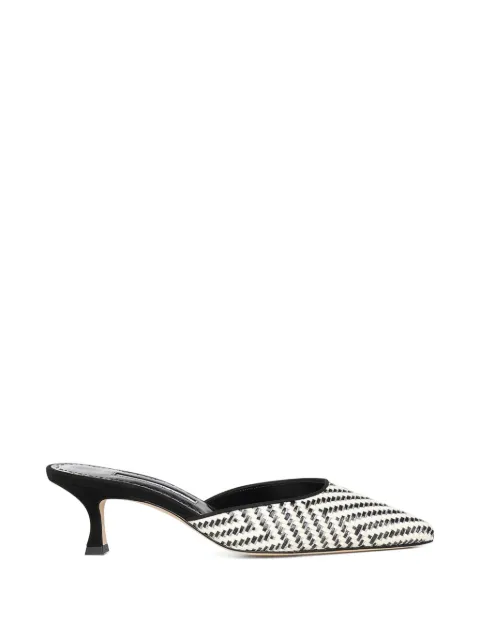 Manolo Blahnik woven-design point-toe mules Black 1263126978I