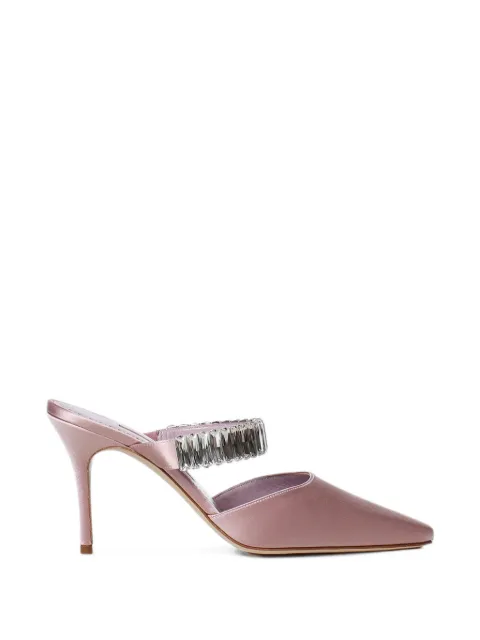 Manolo Blahnik crystal-embellished pointed-toe sandals Pink 22620485113